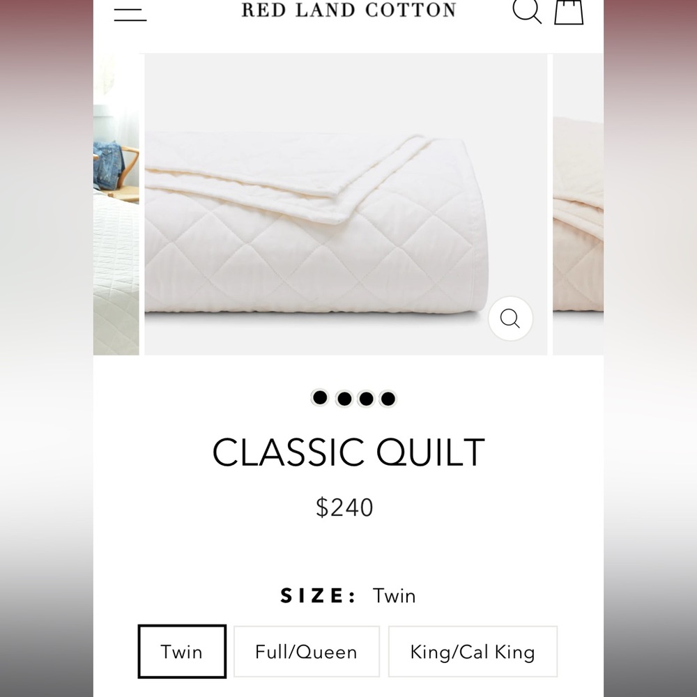 Redland Cotton Twin White Quilt